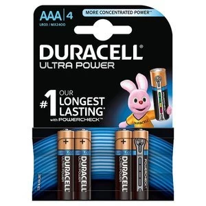 Image of Duracell Ultra Power Batteries AAA 4 Pack