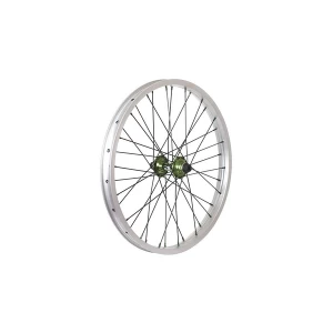 Image of Savage Portal Double Wall Front BMX WheelSilver/Green