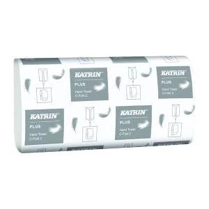 image of Katrin C-Fold Plus Hand Towels 2-Ply White Pack of 2400 344388