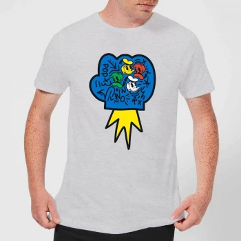Image of Donald Duck Pop Fist Mens T-Shirt - Grey - XS - Grey
