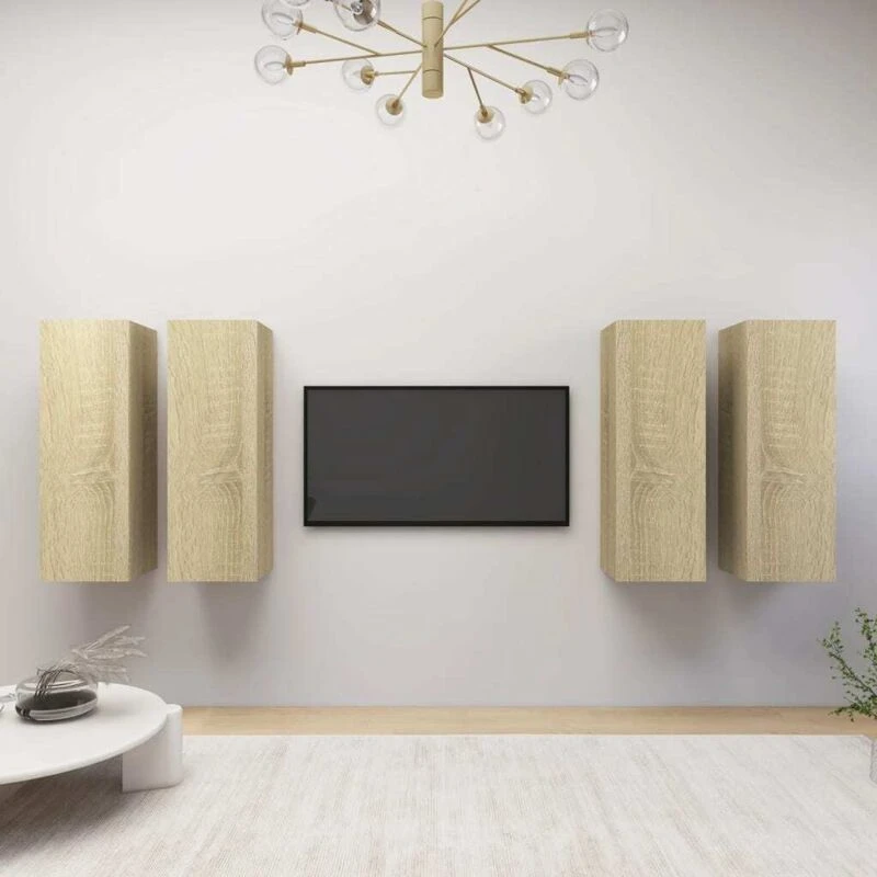 Image of VIDAXL TV Cabinets 4 pcs Sonoma Oak 30.5x30x90cm Engineered Wood Vidaxl 8720286573495