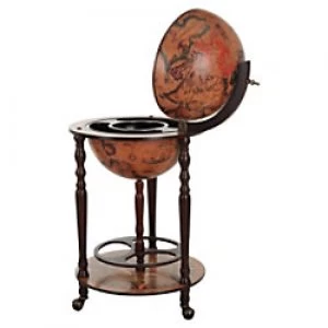 Image of HOMCOM Globe Drink Wine Bar Brown 570 mm x 330 mm x 510 mm