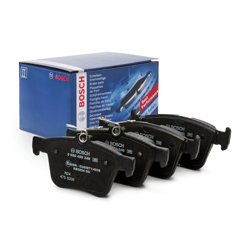 Image of Bosch 0 986 495 346 Brake pad set with anti-squeak plate Low-Metallic Brake Pad Set,disc brake (402)
