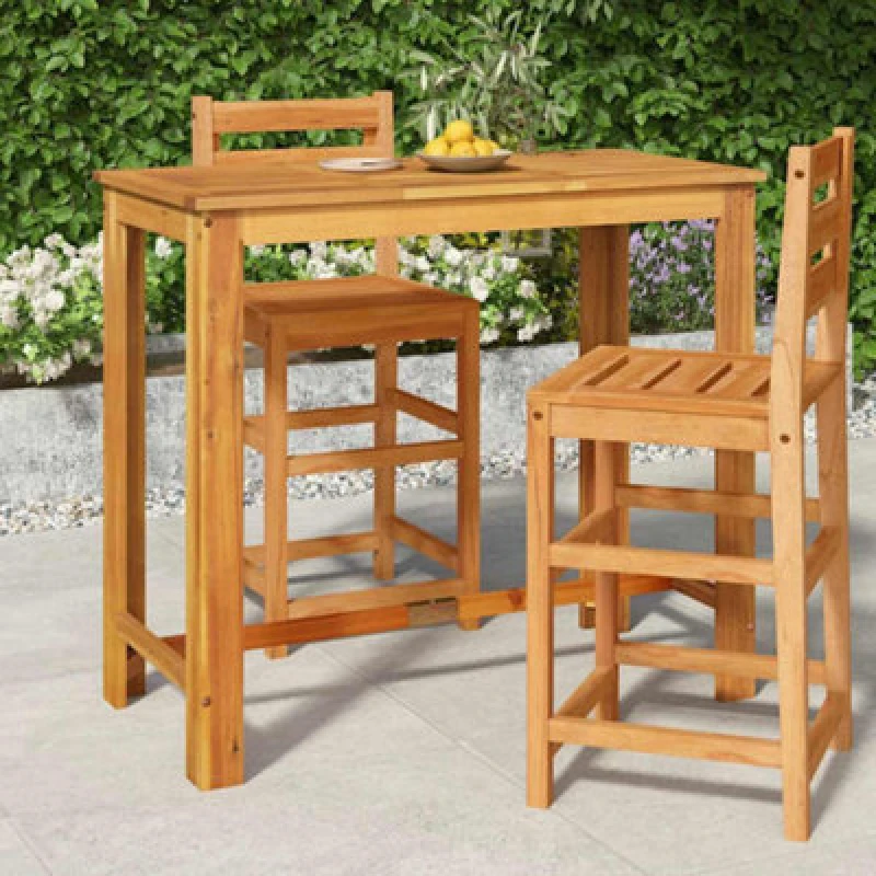 Image of vidaXL Garden Bar Table 120x60x105cm Solid Wood Acacia, Brown 319701