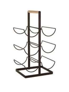 Premier Housewares Wood Handled Vertex 6-Bottle Wine Rack