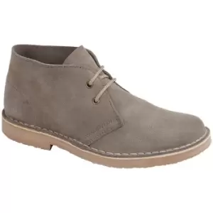 image of Roamers Mens Suede Leather Round Toe Desert Boot (10 UK) (Grey)