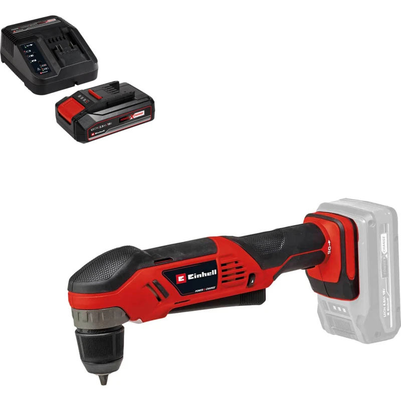 Image of Einhell TE-AD 18 Li 18v Cordless Angle Drill TE-AD 18 Li Batteries: 1 x 2.5ah Li-ion