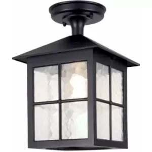 Image of Loops - IP43 1 Bulb Semi Flush Light Black LED E27 100W Bulb Outside External