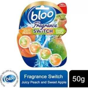 image of Bloo Toilet Rim Blocks Fragrance Switch Juicy Peach & Sweet Apple Premium, 50g