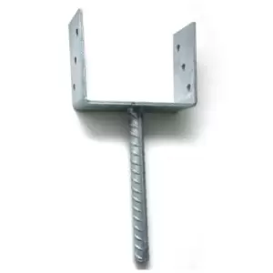 image of Moderix Zinc Plated U Type Post Fence Foot Anchors - Size 150 x 60 x 120 x 5mm,