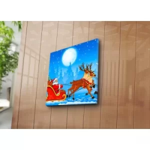 Image of 4545YYC-009 Multicolor Decorative Canvas Painting Santa Sled