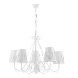 image of Onli Spiga 5 Light Multi Arm Pendant Ceiling Light, White Shades