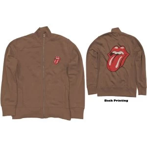 Image of The Rolling Stones - Classic Tongue Unisex Large Track Top - Brown