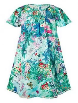 Monsoon Girls S.E.W. Juniper Unicorn Dress - Green, Size 14-15 Years, Women