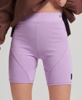 Image of Superdry Womens Code Tech Cycling Shorts Purple / Mid Lilac - Size: 16