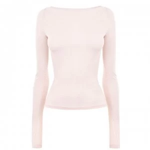 image of NA-KD Boat Neck Knit Jumper - Light Pink