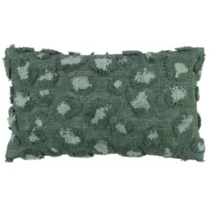 Image of Maeve Tufted Leopard Print Cushion Eucalyptus