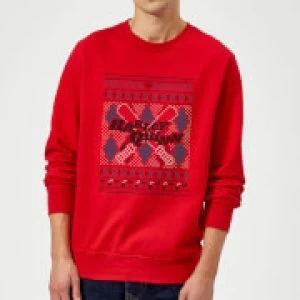 image of Harley Quinn Christmas Sweatshirt - Red - L