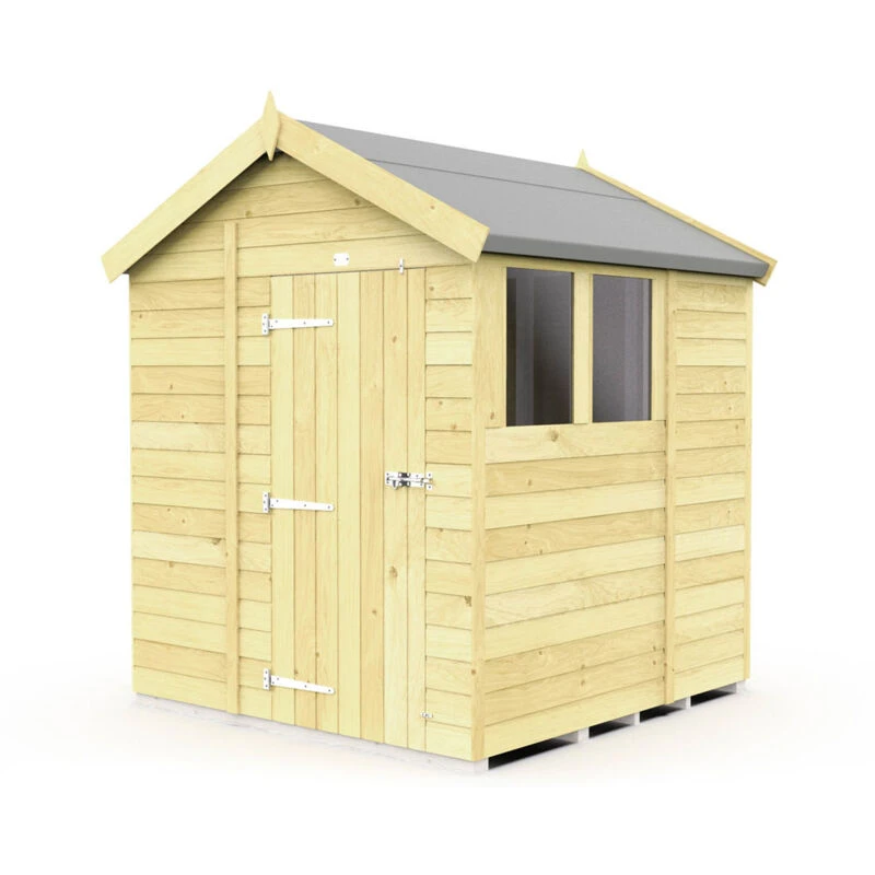 Image of Flat Pack Sheds DIY Sheds 6 x 7 Apex Shed, Brown 6X7AFF