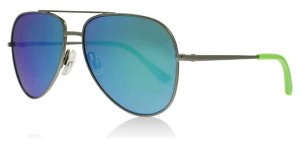 image of Puma Junior 0010S Sunglasses Ruthenium Green 002 51mm