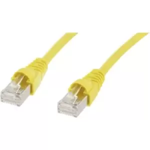 Image of Telegaertner L00000A0085 RJ45 Network cable, patch cable CAT 6A S/FTP 1m Yellow Flame-retardant, incl. detent, Flame-retardant, Halogen-free, UL-a