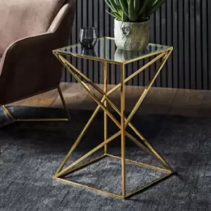 Image of Gallery Interiors Parma Gold Side Table / Tall