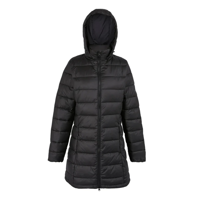 Image of Womens Regatta Starler Hooded Puffer Noir Female 36