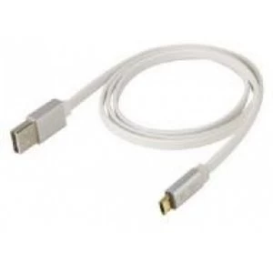 image of Scosche 0.9 m flatOUT LED Micro Reversible Charge and Sync Cable for Micro USB Devices White