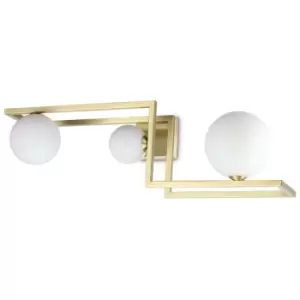 Image of Ideal Lux angolo 3 Light Globe Ceiling Light Brass
