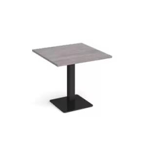 Image of Brescia square dining table with flat square Black base 800mm - grey oak