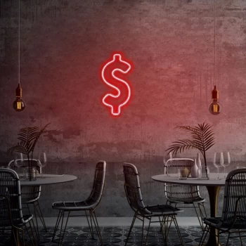 Image of Dollar Sign - Red Red Wall Lamp