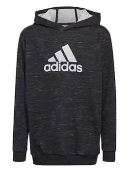 Image of adidas Future Icons Junior Unisex Badge Of Sport Overhead Hoody, Black, Size 11-12 Years, Women