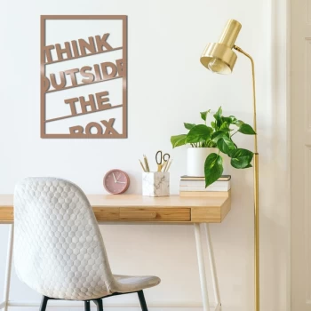 Image of Th?nk Outs?de The Box - Copper Copper Decorative Metal Wall Accessory