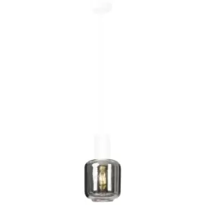 Image of Emibig Ingvar White Slim Pendant Ceiling Light with Graphite Glass Shades, 1x E14