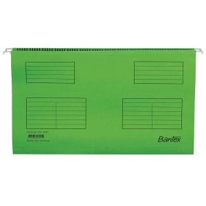 image of Bantex Flex Suspension File Kraft V Base 15mm 220gsm Foolscap Green