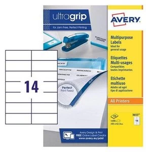 Image of Avery Labels Content 1400 Labels 100 Sheet