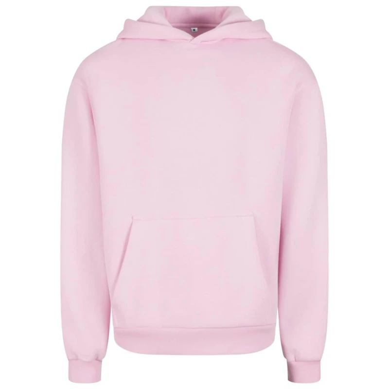 Image of Build Your Brand Mens Fluffy Pullover Hoodie in Pink Size: Large Pink Male L