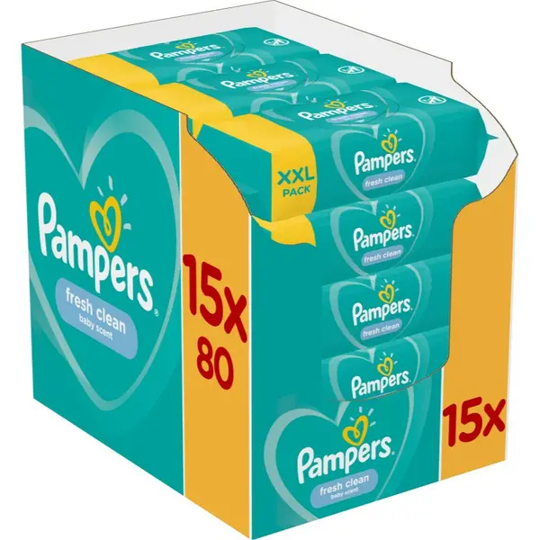 image of Pampers Fresh Clean 15x80 Wet Wipes