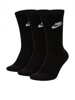 Image of Nike Sportswear Everyday Essential Socks, Black, Size L, Men