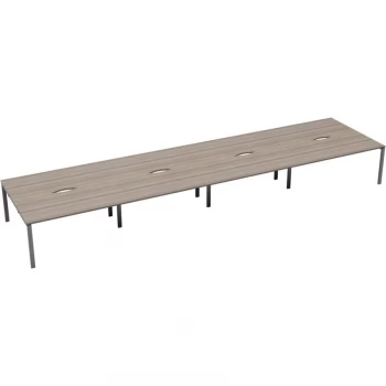 Image of 10 Person Double Bench Desk 1200X800MM Each - Silver/Grey Oak