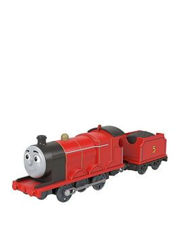 Image of Thomas & Friends Motorized Toy Train Classic James Battery-Powered Engine & Cargo Car Storytelling Play for Preschoolers JGF95