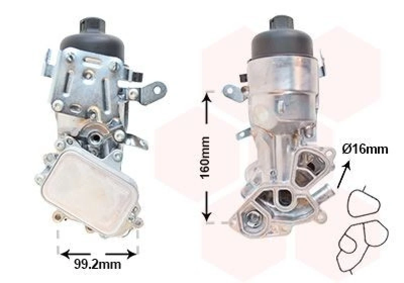 Image of VAN WEZEL Engine oil cooler VAN WEZEL 09013730