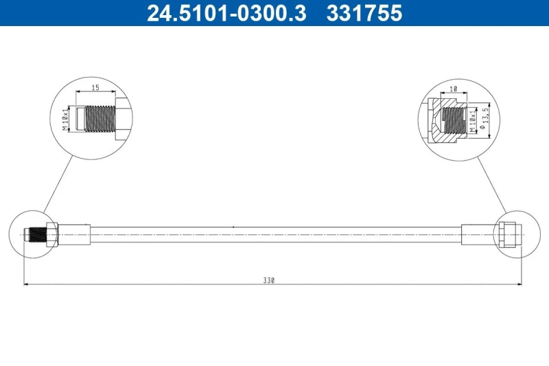 Image of Brake hose ATE 24.5101-0300.3