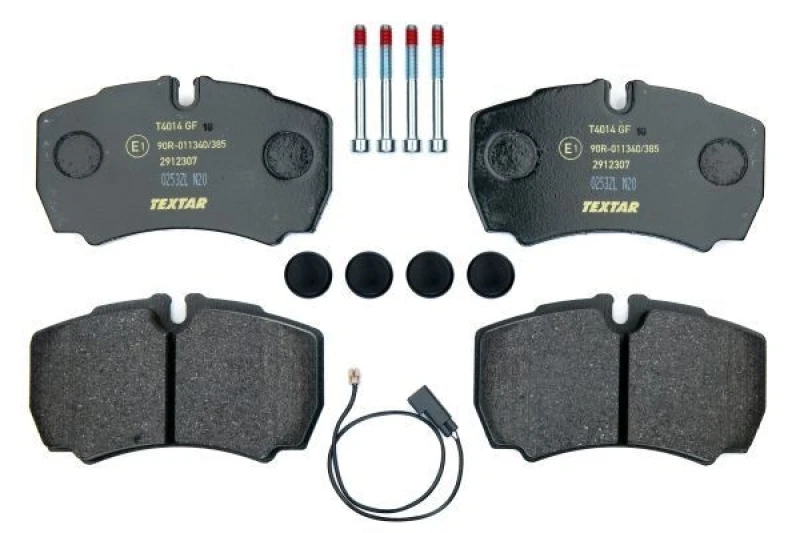 Image of TEXTAR 2912307 Brake pad set incl. wear warning contact, with accessories Brake Pad Set,disc brake (402)