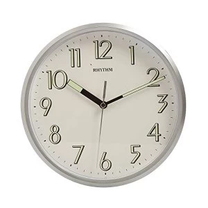 Rhythm Luminious Silver Wall Clock - Silent Silky Movement