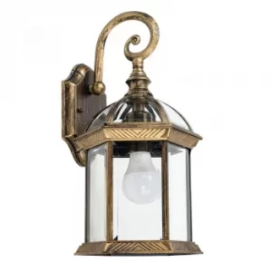 Image of Headingly IP23 Outdoor Wall Lantern in Brushed Gold