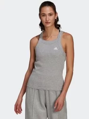 Image of adidas Essentials Yoga Rib Tank Top, Black Size XL Women