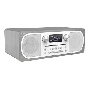 image of EVOKE CD6 GREY DABFM Bluetooth CD Player Stereo All-in-One Music System with Remote Control in Gre