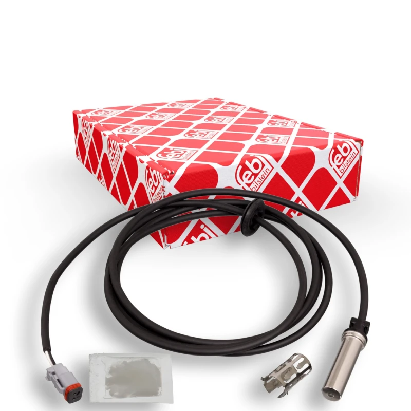 Image of FEBI BILSTEIN 103945 ABS Sensor Rear Axle Right, with bush Sensor,wheel speed (412)