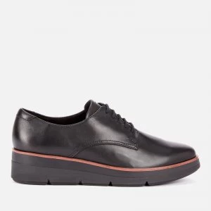 Image of Clarks Womens Shaylin Lace Leather Shoes - Black - UK 8